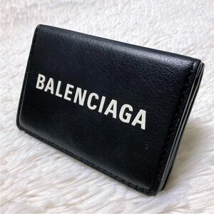 Balenciaga Black Card Holder with White Logo
